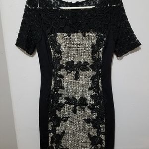 Black Moulinette Seours Dress, Size 4